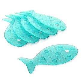 Tatay Fisch Aufkleber Anti-Rutsch Badewanne, PVC, türkis, 7.5 x 0.7 x 14 cm -6 Stück