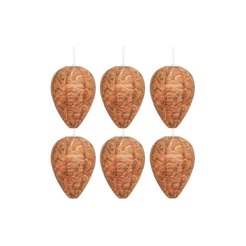 DECYOOL 6 Pack Paper Wasp Nest Decoy Hanging Wasp Nest