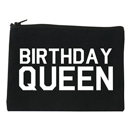 FASHIONISGREAT Birthday Queen Bday Cosmetic Makeup Bag Black Large