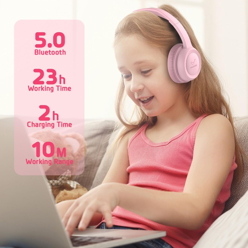 vinamass Kids Bluetooth Headphones,Kids Headphones Wireless with 85dB Volume Limiter,