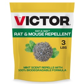 Victor Rat-A-Way Rat & Mouse Repellent - Repel Rodents Outdoors with Essential Oils - Biodegradable Pellets - Natural, Non-Toxic & Poison-Free Rodent Repeller for Rats and Mice - M807 - 3 lb Bag