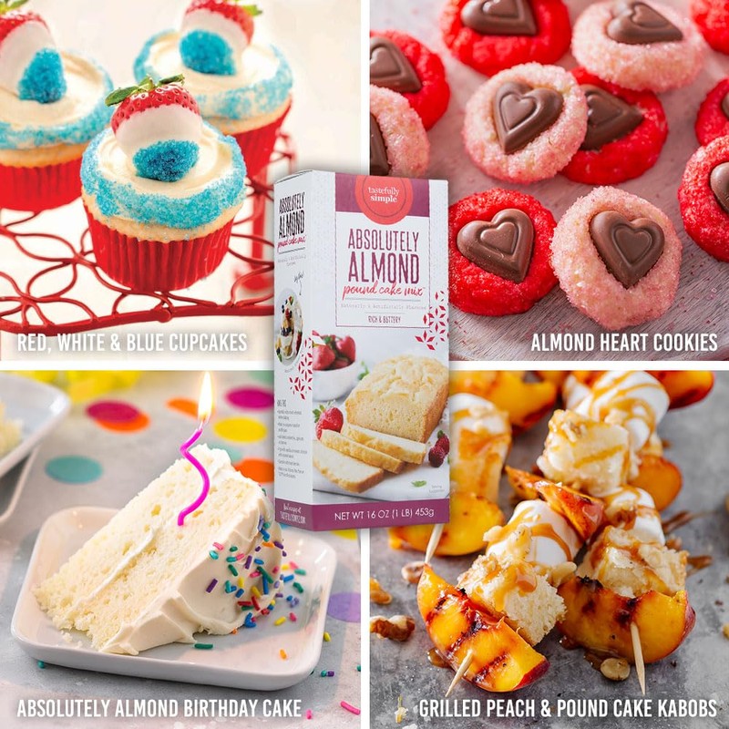 Tastefully Simple Absolutely Almond Pound Cake Mix, 16 Ounce