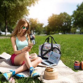 JOSIVIKY Small Gym Bag 14 inch Mini Duffel Bag Carry-on Bag Lightweight Travel Bag, Perfect for Weekend Business Trips or Sports, Cat, Lightweight