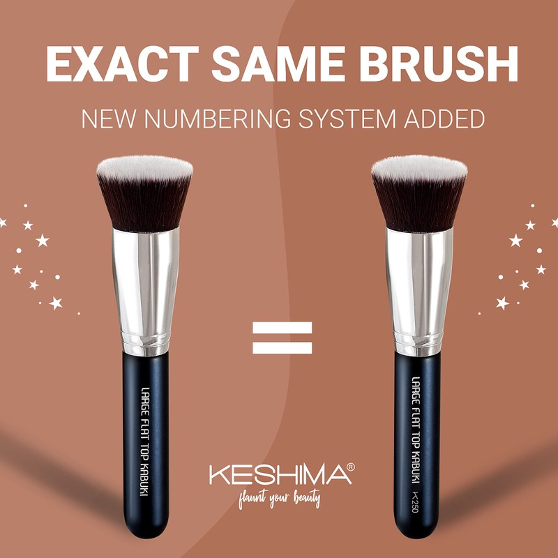 Keshima Flat Kabuki Foundation Brush Makeup Brush for Liquid, Cream