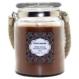 Crystalo Creations Butter Bread Scented Candle with Rope Handle, 18 Ounce