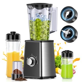 Smoothie Blender, Personal Blenders for Smoothies and Shakes, Smoothies Maker and Coffee Grinder with 2 To-Go Cups, Countertop Blender for Kitchen, BPA Free