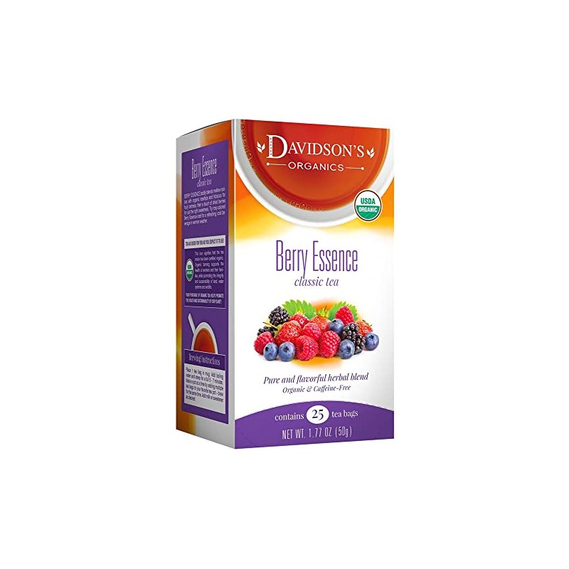 Davidson's Organics, Berry Essence, 25-count Tea Bags, Pack of 6