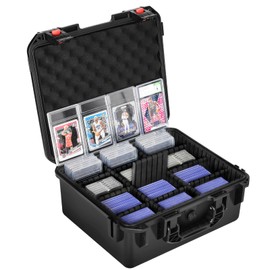 Graded Card Case Storage Box: Trading Card Storage Box with 9 Dividers for PSA BGS SGC Top Loaders, Waterproof Sports Card Case, Slab Case for Graded Card, Card Box Storage for Sport Card (Holds 600+)