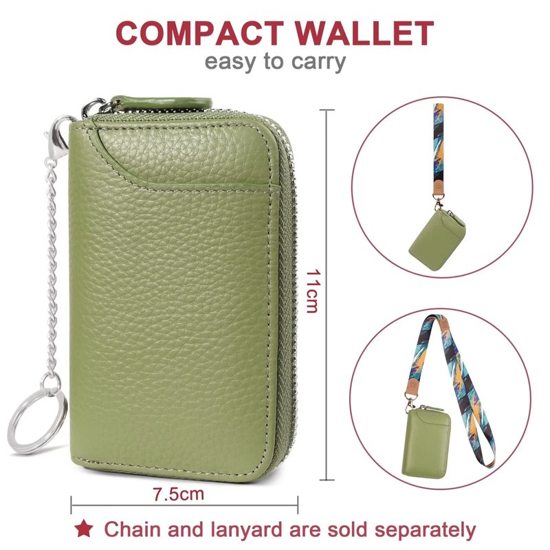 GADIEMKENSD Credit Card Holder RFID Protection Leather Wallet 14 Compartments
