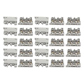 sourcingmap 25Pcs ASK1EN DIN Rail Mount Fuse Holder Terminal Block 500V 4mm2 Cable Gray