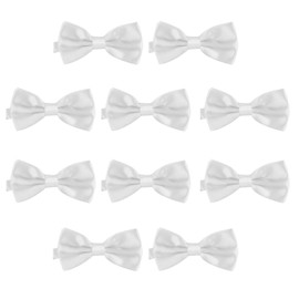 DonDon Set of 10 Men’s bow tie 4.72 x 2.36-12 x 6 cm already tied and completely adjustable – White
