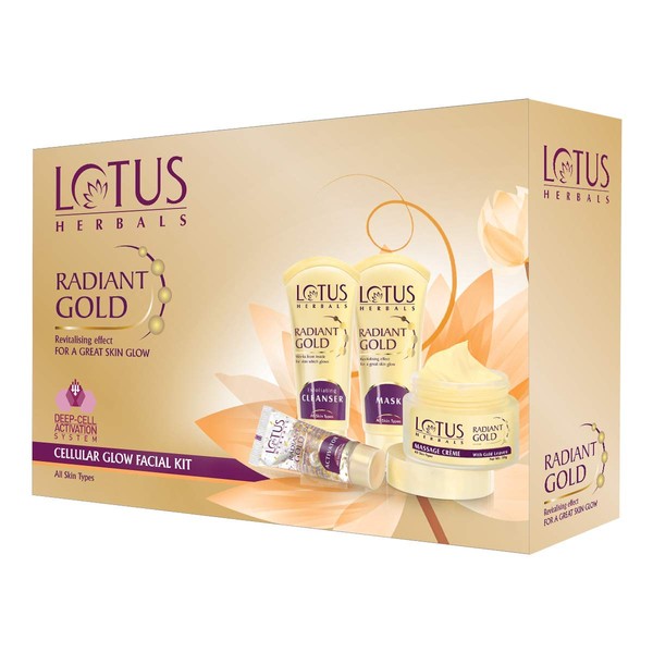 Lotus Herbals Radiant Gold Facial Kit for instant glow with