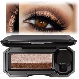 Sombra de Ojos Doble Color, Paleta Portátil de Sombra de Ojos de Doble Color con Purpurina Altamente Pigmentada, Impermeable Placa Dos Colores Lazy(2#)