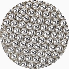 Quality Glossy ABS Imitation Pearl Beads with Hole 6/8/10MM Round Plastic Acrylic Spacer Bead for DIY Craft Jewelry Making Supplies (Silver, 10MM, 200pcs)