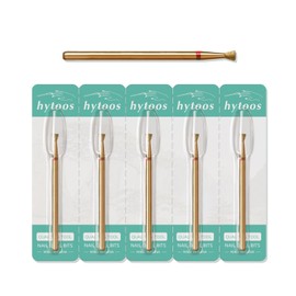 HYTOOS 3mm Inverted Cone Cuticle Clean Nail Drill Bits, 5Pcs/Set Titanium Russian Diamond Nail Bit Professional Safety Under Nail Cleaner Burr for Cuticle Dead Skin, Electric Drill Accessories, Fine