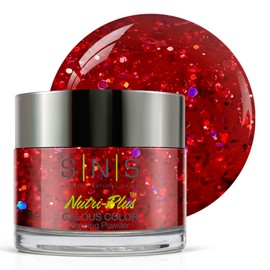 SNS Nail Dip Powder, Gelous Color Dipping Powder - Lorikeet (Burgundy/Cranberry, Glitter) - Long-Lasting Dip Nail Color Lasts up to 14 days - Low-Odor & No UV Lamp Required - 1 Oz