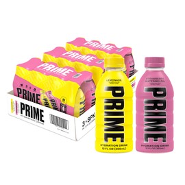 PRIME HYDRATION Duo - Strawberry Watermelon & Lemonade, Sports Drinks, Electrolyte Enhanced for Ultimate Hydration, 250mg BCAAs, B Vitamins, Antioxidants, Low Sugar, 12 Fl Oz (Pack of 24)