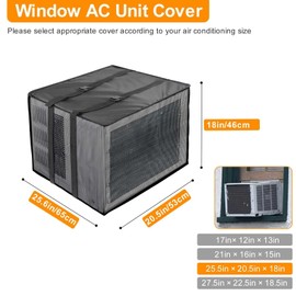 Demao AC Screen Cover for Outside Unit, 25.6" W × 21" D × 18" H Universal Window AC Mesh Cover to Protect Air Conditioners from Sunlight Water Dust Scratches