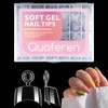 Quaferen Extra Short Nail Tips: 600Pcs Square Nail Tips Half