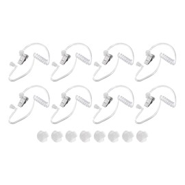 MECCANIXITY Ear Piece Headset Earpiece Agent Secret Earpiece Costume Prop with Earbuds, Replacement Acoustic Tube for 2-Way Radio Audio Headsets, Pack of 8