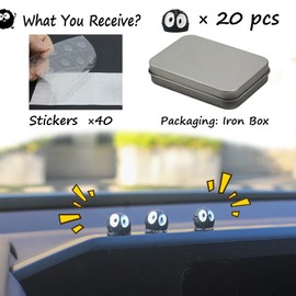 Mevodeata 20 Pcs Cute Soot Sprite Car Decor Car Rearview Mirror Accessories - Cute Decor for Car Home and Office Gifts
