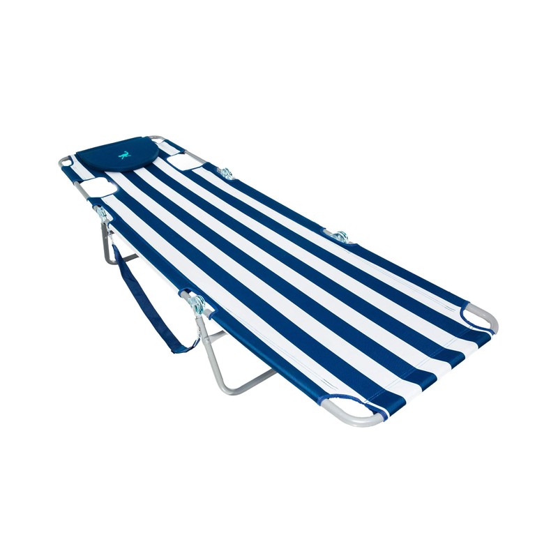 Ostrich Chaise Lounge Folding Portable Sunbathing Beach Chair, Striped (2