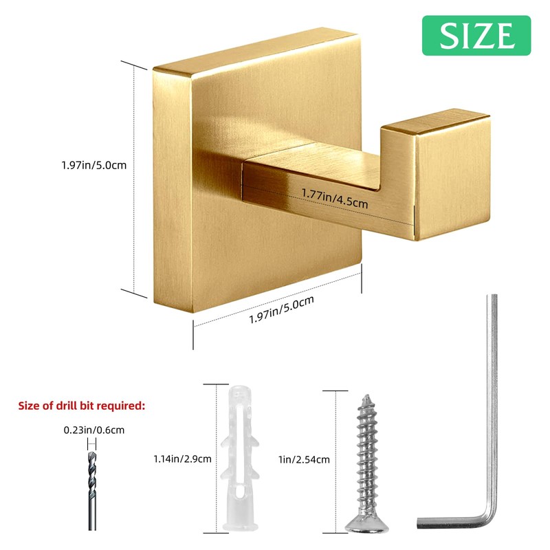 Fenas Towel Hooks Robe Hook Coat Hook Stainless Steel Heavy