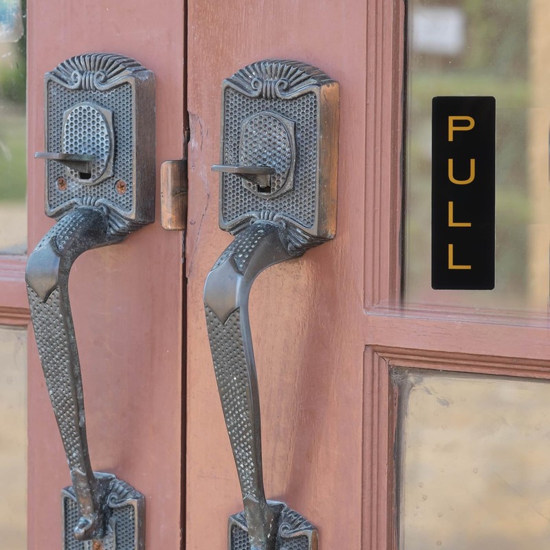 PATIKIL 6x2" Push Pull Door Sign, 1 Pairs Acrylic Self-Adhesive