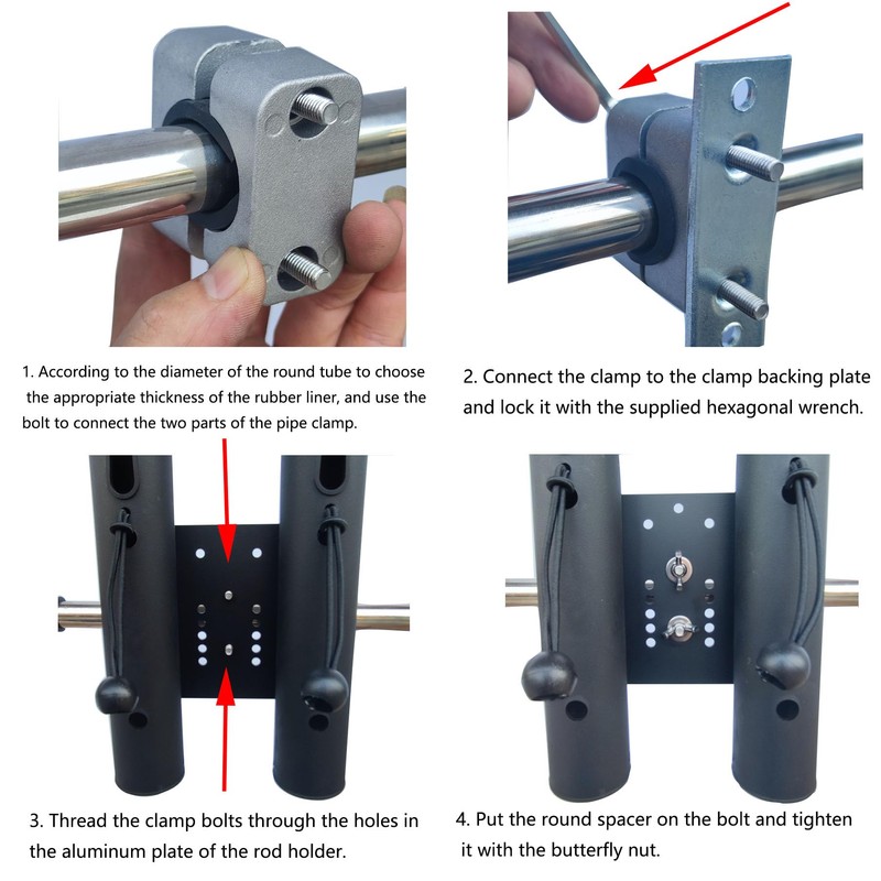 Fshing Rod Holder for Cart, Wagons,Scooter, Motorcycle, ATV & Beach