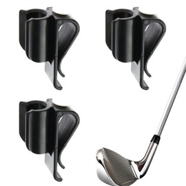 RANYUNSYZ 3Pcs Black Golf Club Holder, Golf Club Bag Clips On Putter Clamp Holder Organizer Value Durable Plastic Putting Clip for Men Women Golfer Golf Accessories