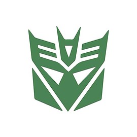 Decepticon Helmet Sticker Vinyl Decal Notebook Car Window Laptop 5" x 4.75" (Green)