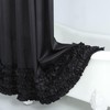 BESTRIPES Ruffle Shower Curtain, Black Long Fabric Shower Curtain with