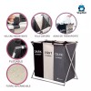 ShopMall Cesto De Ropa Sucia Plegable Hogar 3 Compartimentos