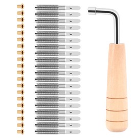 Iunipusy Premium Lyre Harp Tuning Nails Set with Rivets and L Shaped Tuning Key - for Musical Instruments such as Dulcimer Chopping Board, Zither and Harpsichord 40 Piece Set