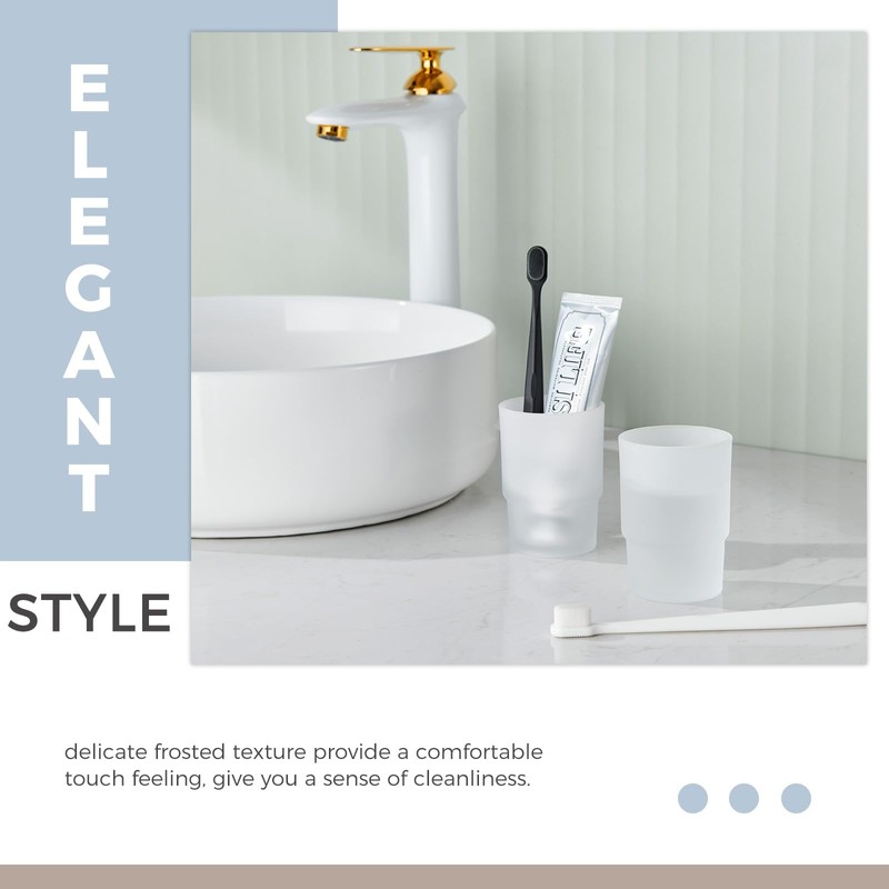 Glass Tumbler Cap 2 Pack, Aomasi Frosted Bathroom Rinsing and