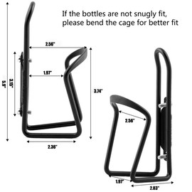 FiveBox Water Bottle Cage, 2-Pack Lightweight Aluminum Alloy Bicycle Water Bottle Holder for Outdoor Activities-Black