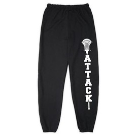 ChalkTalkSPORTS Guys Lacrosse Attack Sweatpants | Fleece Lined Sweatpant | Black | Youth Medium
