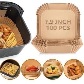 Air Fryer Liners 100 Pcs- Non-Stick Airfryer Liners Parchment Paper Disposable Oil & Water Proof Round Air Fryer Accessories for Baking, Roasting & Cooking