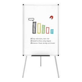 VIZ-PRO Magnetic Portable Easel Dry Erase Board, Flipchart Easel Stand Tripod Whiteboard, 24"W x 36"L