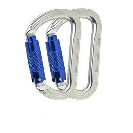 Mountaineering Carabiner, Auto-Lock Type, HMS Carabiner, Key Lock Carabiner, 30KN, CE Certified, Twist Lock (Quick Lock), Fall Prevention, Wire Diameter 0.6 x 4.5 inches (14.0 x 114, Set of 2