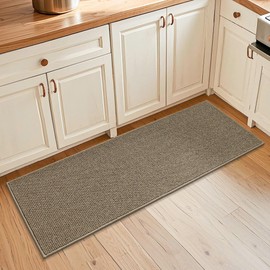 BEQHAUSE Kitchen Runner Rugs 20"x48", Non-Slip Kitchen Mats for Floor, Super Absorbent and Stain Resistant Kitchen Rug, Machine Washable Rugs for Kitchen, Hallway, Laundry & Sink, Taupe
