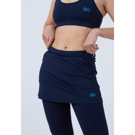 Sportkind Girls' and Women's Tennis Hockey Running 2-in-1 Skirt with Leggings, blue, 140