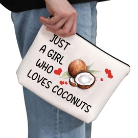 G2TUP Funny Coconuts Lovers Gift Who Loves Coconuts Makeup Bag Fruits Mom Cosmetic Bag Fruits Lovers Gift (Who Loves Coconuts MB)