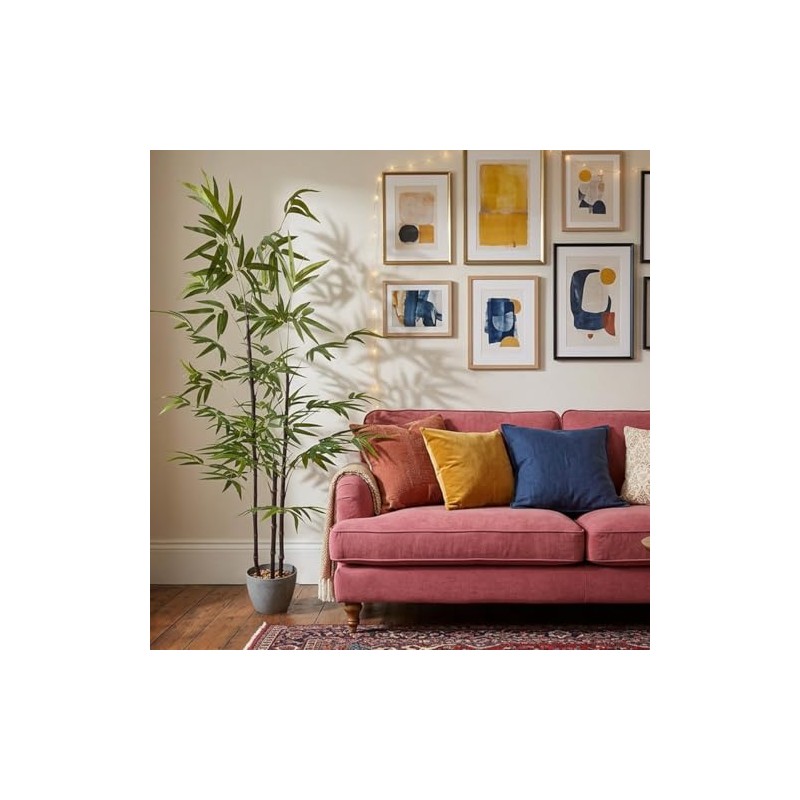 Artego Planta Artificial Decorativa Moderna con Maceta Bambú Grande de