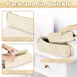 Travel Bag with Heat Resistant Mat, Tool Organizer for Curling Iron, Flat Iron, Straighteners, Hair Accessories