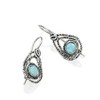 Teardrop Shaped 925 Sterling Silver Created White Opal Earrings with