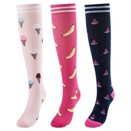 CooTooLa 3 Pair Compression Socks Knee High Socks Support Sock for Women & Men Flight stockings for Athletic Running Cycling Travel