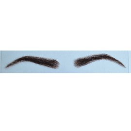 AIRAO Swiss Lace Base Human Hair Eyebrows 1 Pair Style 5#2(Darkest Brown)