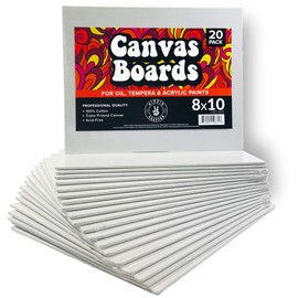 20 Pack Paint Canvases for Painting 8x10 Blank Art Canvases for Painting Multipack Panels Paint Painting Supplies Painting Canvas Art Media Small Canvases for Painting Flat Art Board Canvas Panel