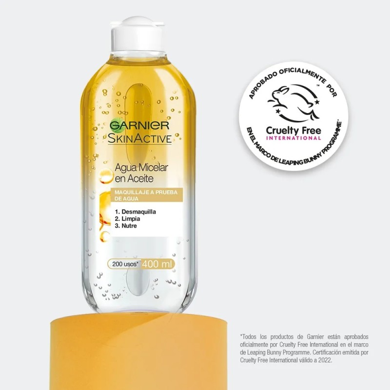 Kit Micelar Garnier Bifásica 400ml + Pads Desmaquillantes